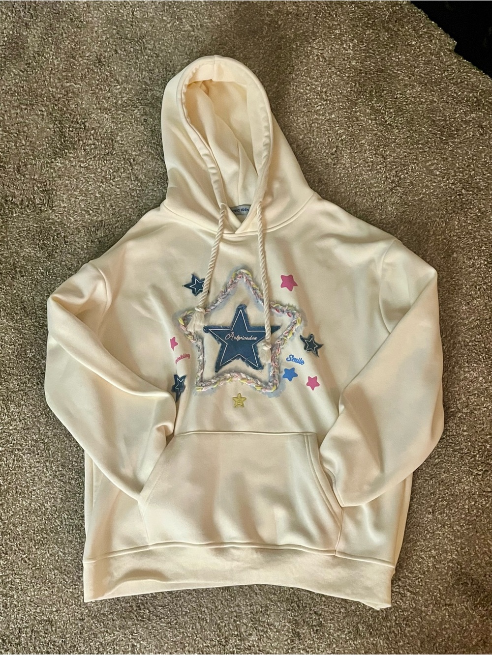 Aelfric Eden Cream Star Design Hoodie